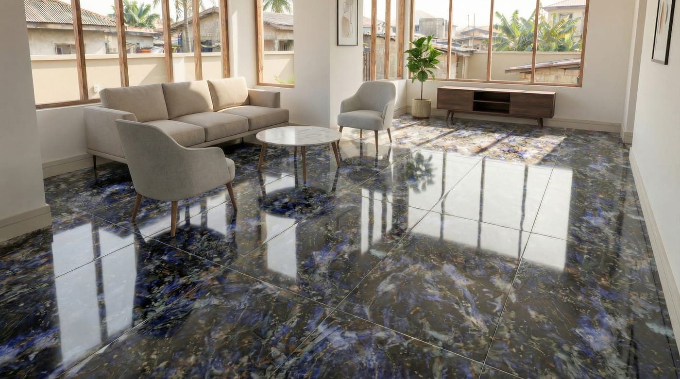Blue Bahia feature living room