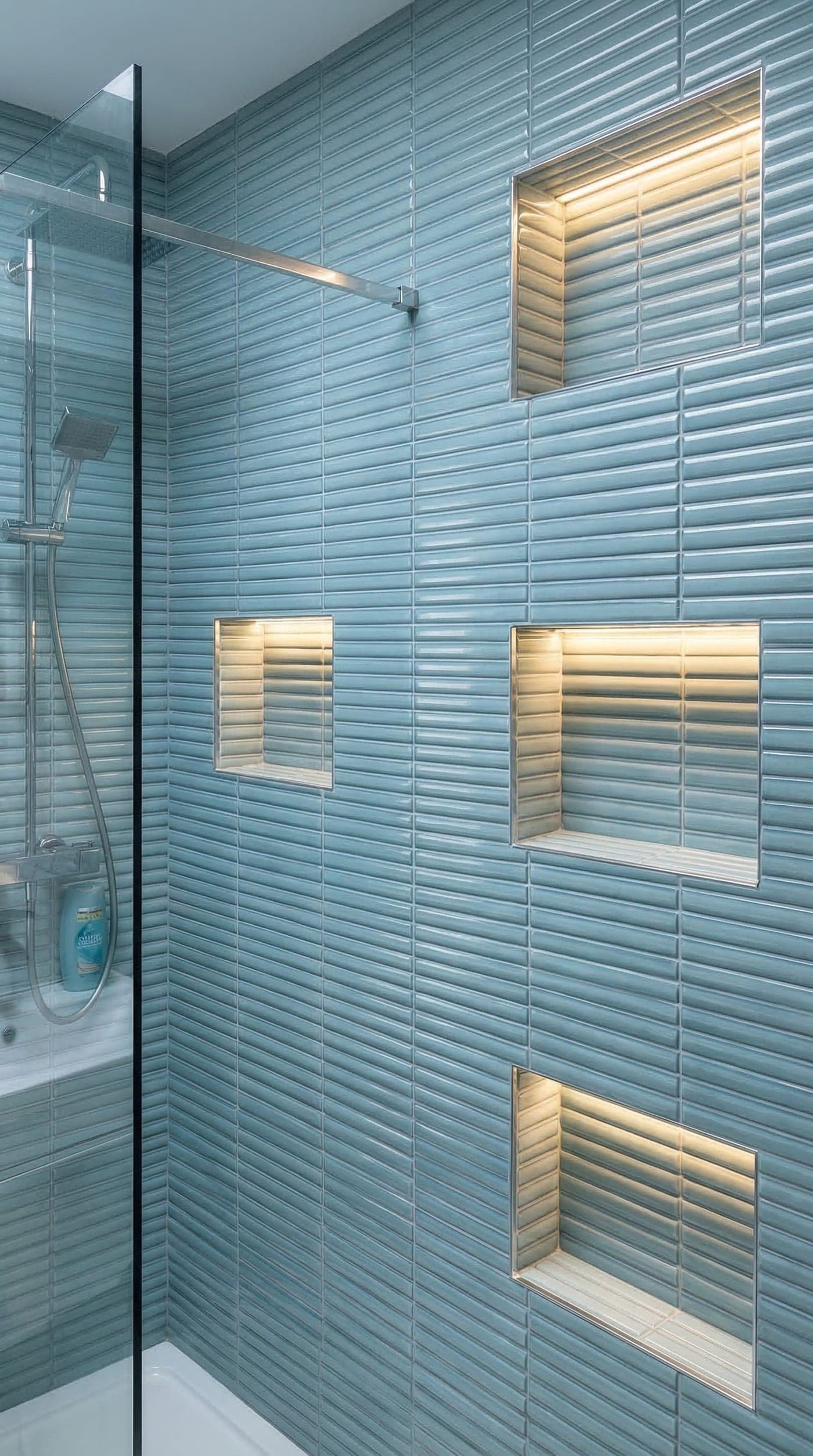 Blue mosaic wet room