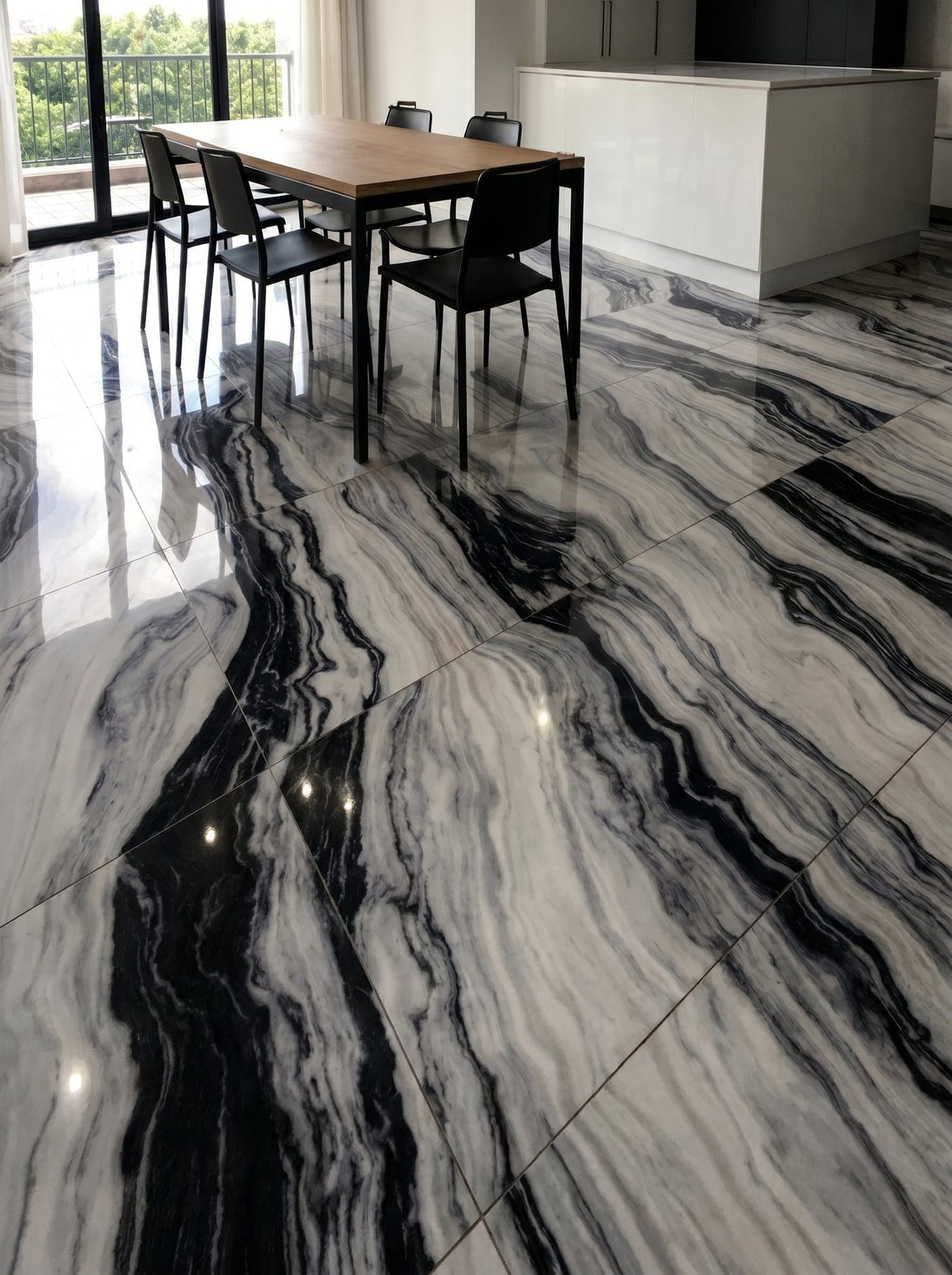 Marble dining space